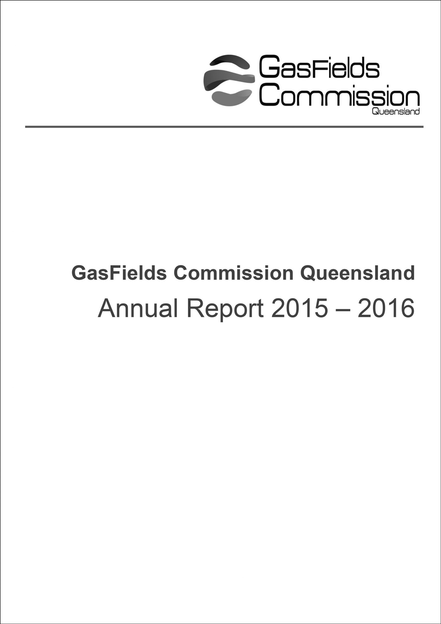 GasFields Commission Annual Report Cover Page